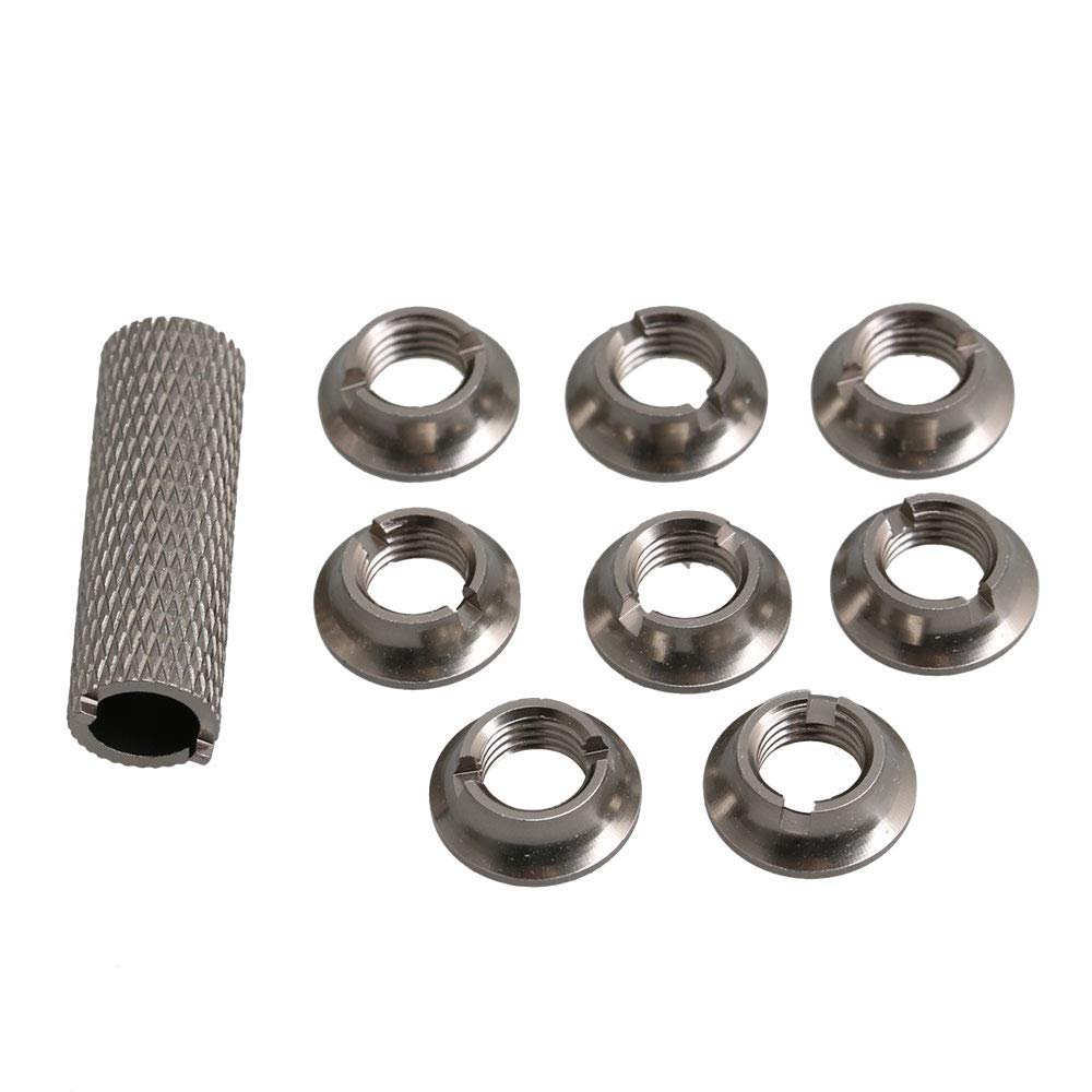 8pcs Switch Nut w/Wrench Replacement for FUTABA JR/Frsky Transmitter N10268 (Titanium)