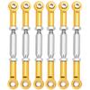 NUOBESTY RC Pull Rod, 6Pcs Yellow Adjustable Aluminum Steering Linkage Link Pull Rod Turnbuckle for 1/10 HSP RC Car Upgrade Parts |71-86mm view 1