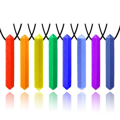 8 Pack Chew Necklaces for Sensory Kids, Chewy Toys for Kids Autism ADHD