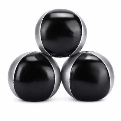 Alomejor Juggling Balls, PU Leather Performance Props 3PCS Bean Bag Set for Stage Magic Family Entertainment Festival Party