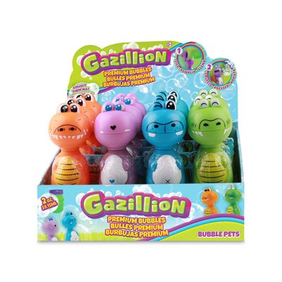 Gazillion Bubbles Bubble Pets Party Pack - Fun Kids Bubbles With 4 Colors, Refillable Bottle Solution, Ages 3+