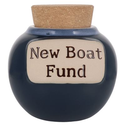 Cottage Creek Jars - New Boat Fund Ceramic Piggy Bank, Boat Accessories, Boating Gifts for Men, Dad, Boat Lovers