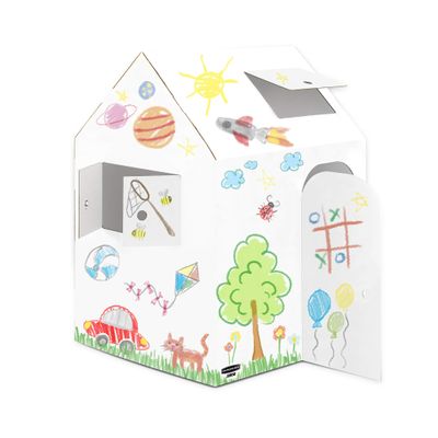 Bankers Box at Play Large Color in Blank Playhouse, Cardboard Playhouse and Life Size Craft Activity for Kids and Families