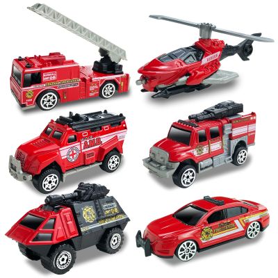 6 Pack Diecast Fire Trucks for Toddlers 3-5, Alloy Metal Fire Truck Toy for Boys 3 4 5 6 7 Years Old, Mini Fire Engine Car Toys City Emergency Vehicles for Kids Boys Girls Birthday Easter Gifts