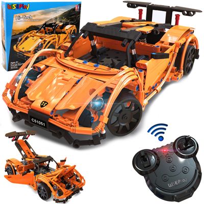 WISEPLAY STEAM Building Block RC Car Set 421 PCS - STEM Projects for Kids Ages 8-12 - Build Your Own RC Car