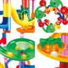 WEofferwhatYOUwant Marble Run Set  169 Piece STEM Track Building Toy for Kids Ages 3+ with Glass & Color Marbles, Pink Connectors, Instruction Sheet | Creative Maze Tower Game for Learning & Fun view 3