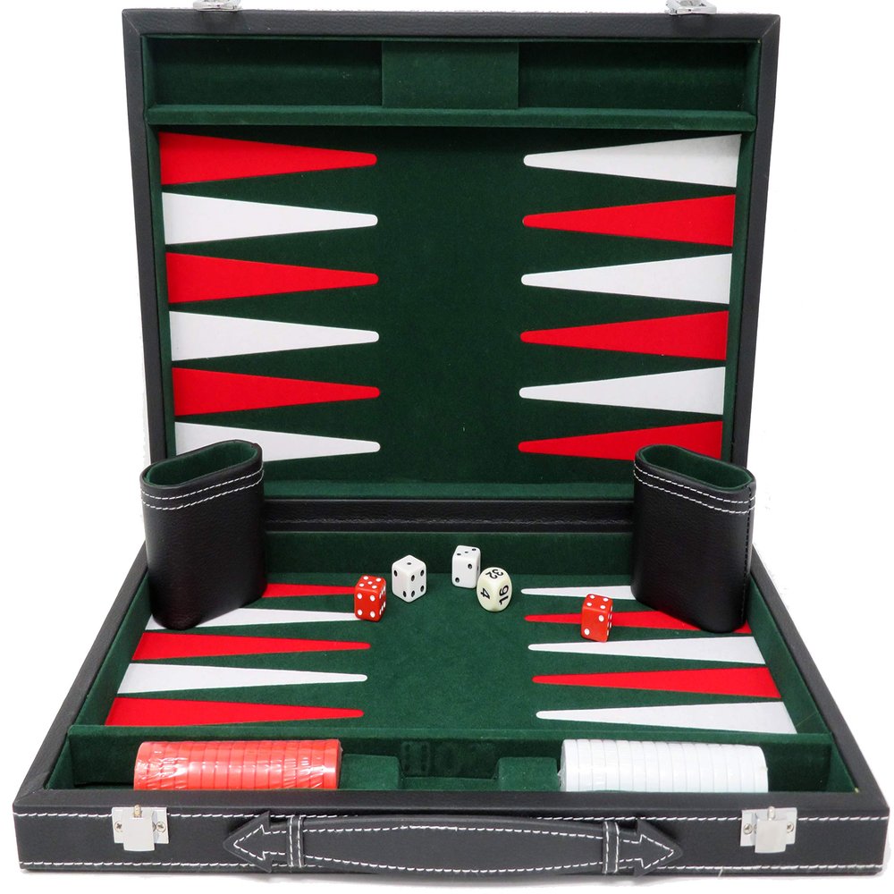 15" Leatherette Backgammon