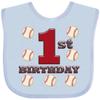 inktastic First Birthday Baseball Baby Bib Light Blue 14abf view 1