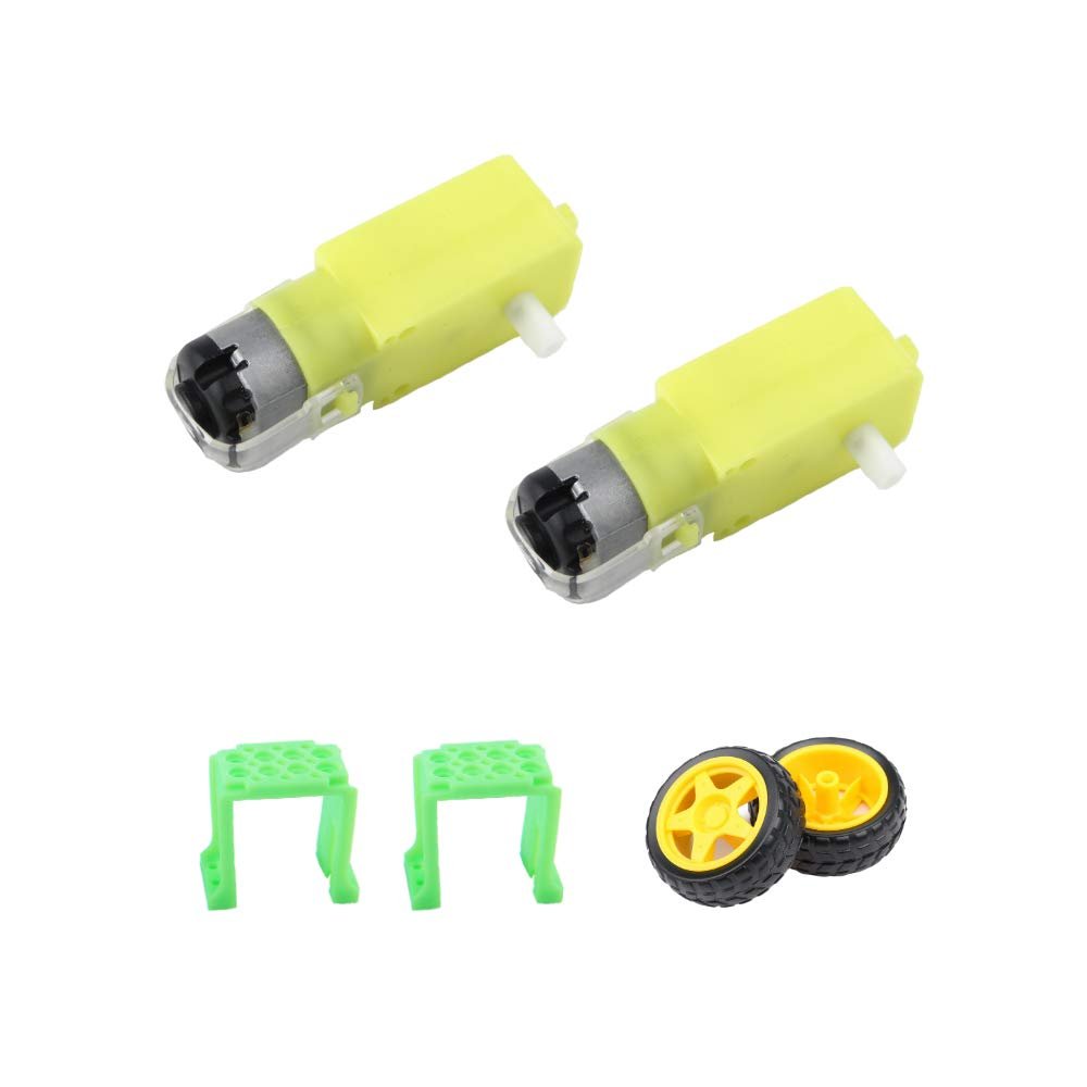 CHANCS Motor Strong Magnetic Interference 1:48 DC Motor 2pcs 3-6V Single Shaft for Small Rubber Wheels for Robotic Vehicle DIY Beginners