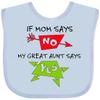 inktastic If Mom Says No, My Great Aunt Says Yes Baby Bib Light Blue 29b35 view 1