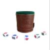 marquez Cup Poker dice Game Set with Cup Leather Lined (cubilete)Brown view 1