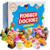 25-Pack Assortment Rubber Duck Toy Duckies for Kids, Bath Birthday Gifts Baby Showers Classroom Incentives, Summer Beach and Pool Activity, 2" (25-Pack) view 1