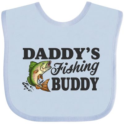 inktastic Daddy's Fishing Buddy Baby Bib Light Blue 2ac70