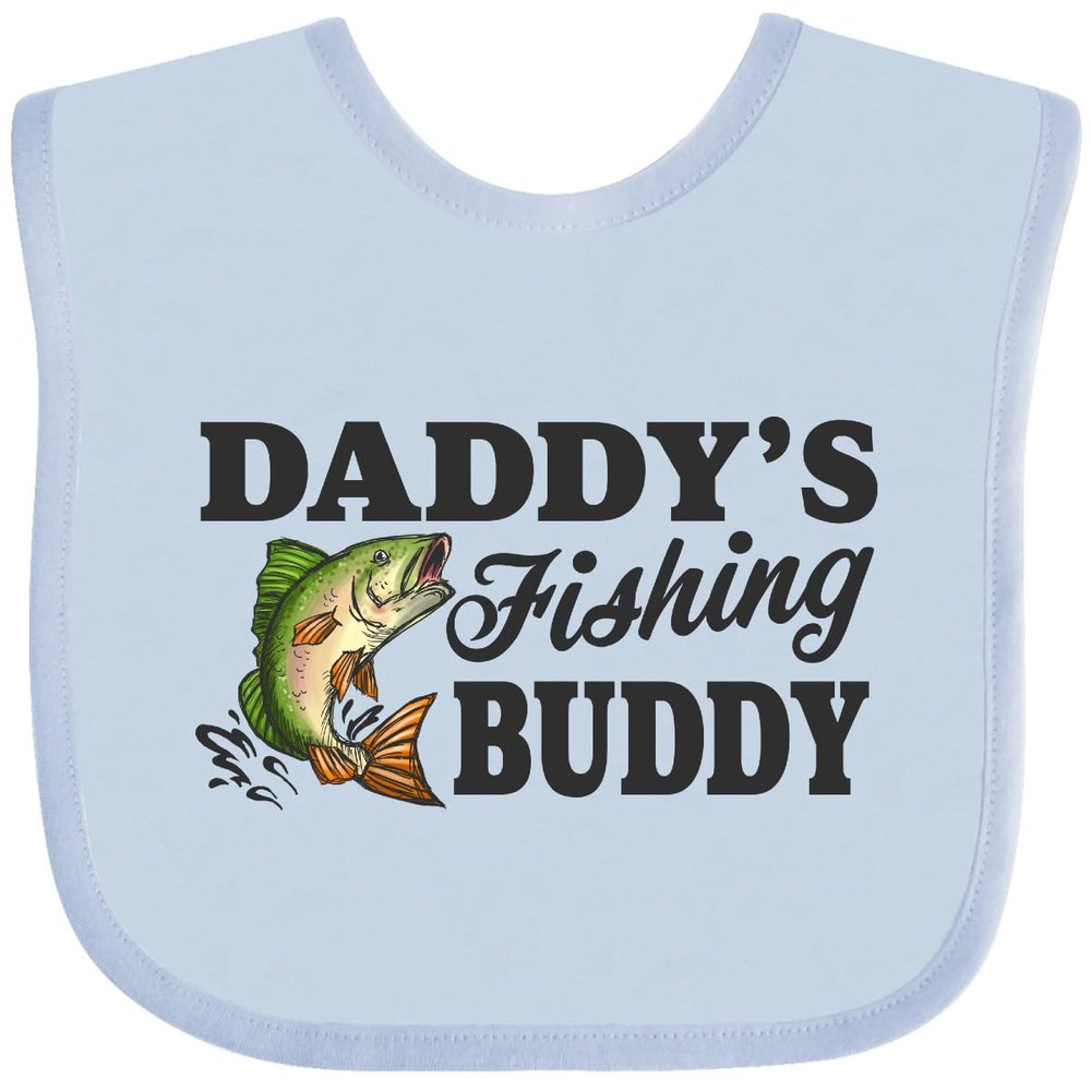 inktastic Daddy's Fishing Buddy Baby Bib Light Blue 2ac70
