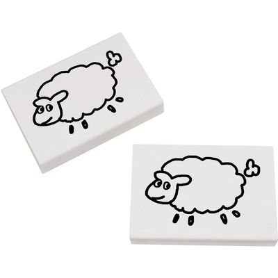 Azeeda 2 x 45mm 'Sheep' Erasers/Rubbers (ER00023493)