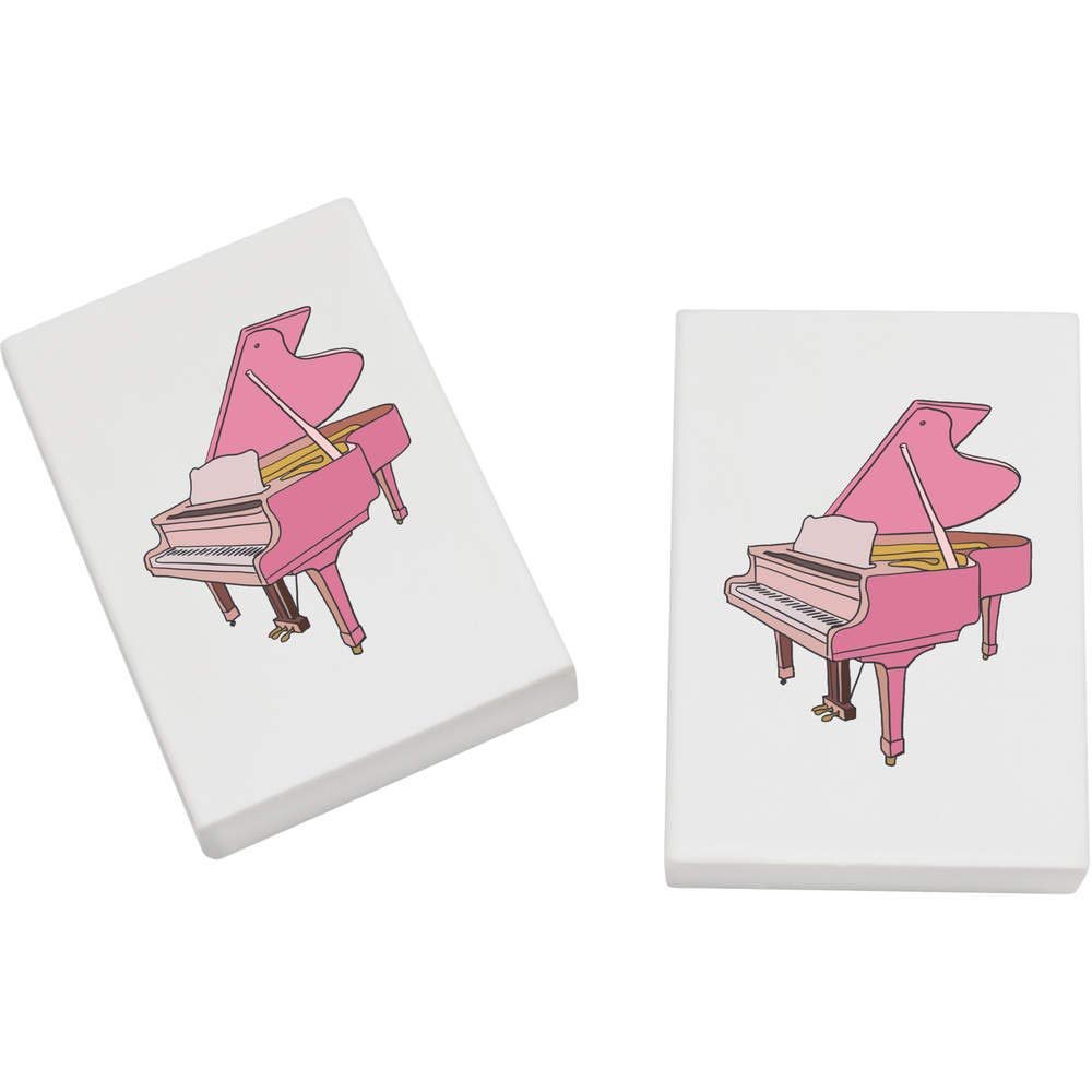 Azeeda 2 x 45mm 'Pink Grand Piano' Erasers/Rubbers (ER00023453)