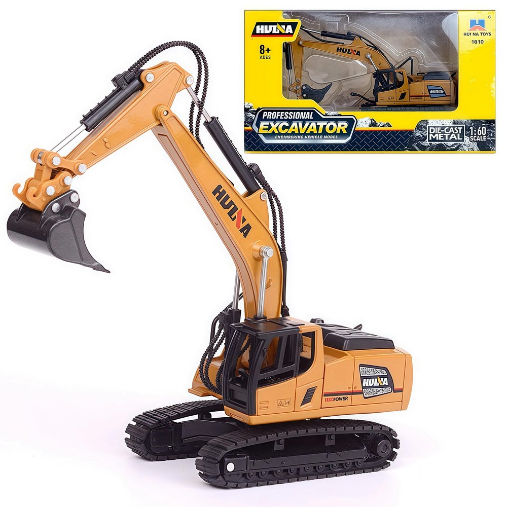 Gemini&Genius Tracked Excavator Toy for Kids, Heavy Duty Digger Construction Vehicle Toy with 360 Degrees Rotation 1:60 Scale Engineering Collectible Model Toy for Kids and Decoration for House