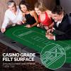 PEXMOR 8 Player Foldable Poker Table, Folding Texas Holdem Blackjack Casino Game Table w/Deeper Stainless Steel Cup Holders| Casino-Grade Felt| Water-Resistant Cushioned Rail, Fully Assembled view 4