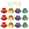 PROLOSO 12 Pack Led Spinning Tops Peg Top Light Up Music Spin Toys Glow in The Dark Party Supplies Gift Multicolored view 4