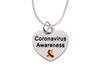 5 Pack | Virus COVID-19 Awareness Heart-Shaped Necklaces  Inexpensive COVID-19 Awareness Necklaces for Fundraising and Awareness view 1
