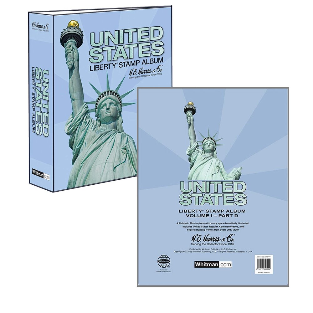 H.E. Harris & Co. USA Liberty Postage Stamp Album with Pictures/Illustrations (Part D 2017 2022) with Liberty Two-Post Binder
