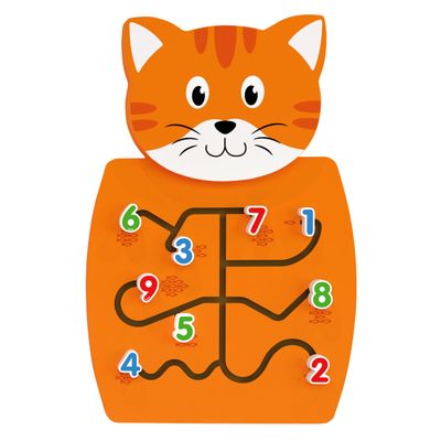 LEARNING ADVANTAGE Cat Activity Wall Panel - 18m+ - Toddler Activity Center - Wall-Mounted Toy - Busy Board Decor for Bedrooms, Daycares and Play Areas