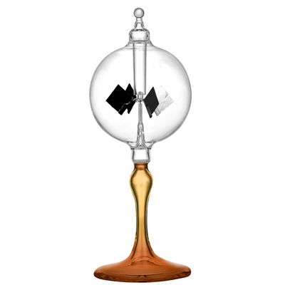 DORAMI Medium Orange Solar Power Radiometer Crookes Spinning Vanes Glass Windmill Gift Home Desk Decoration M
