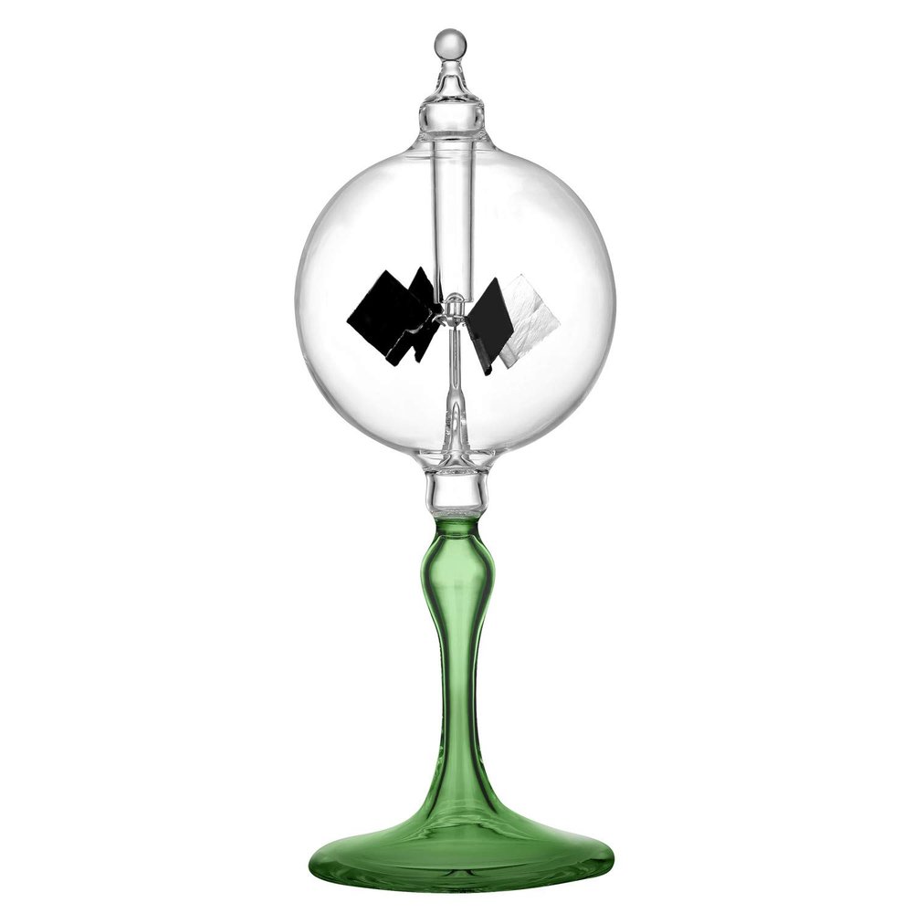 DORAMI Medium Green Solar Power Radiometer Crookes Spinning Vanes Glass Windmill Gift Home Desk Decoration M