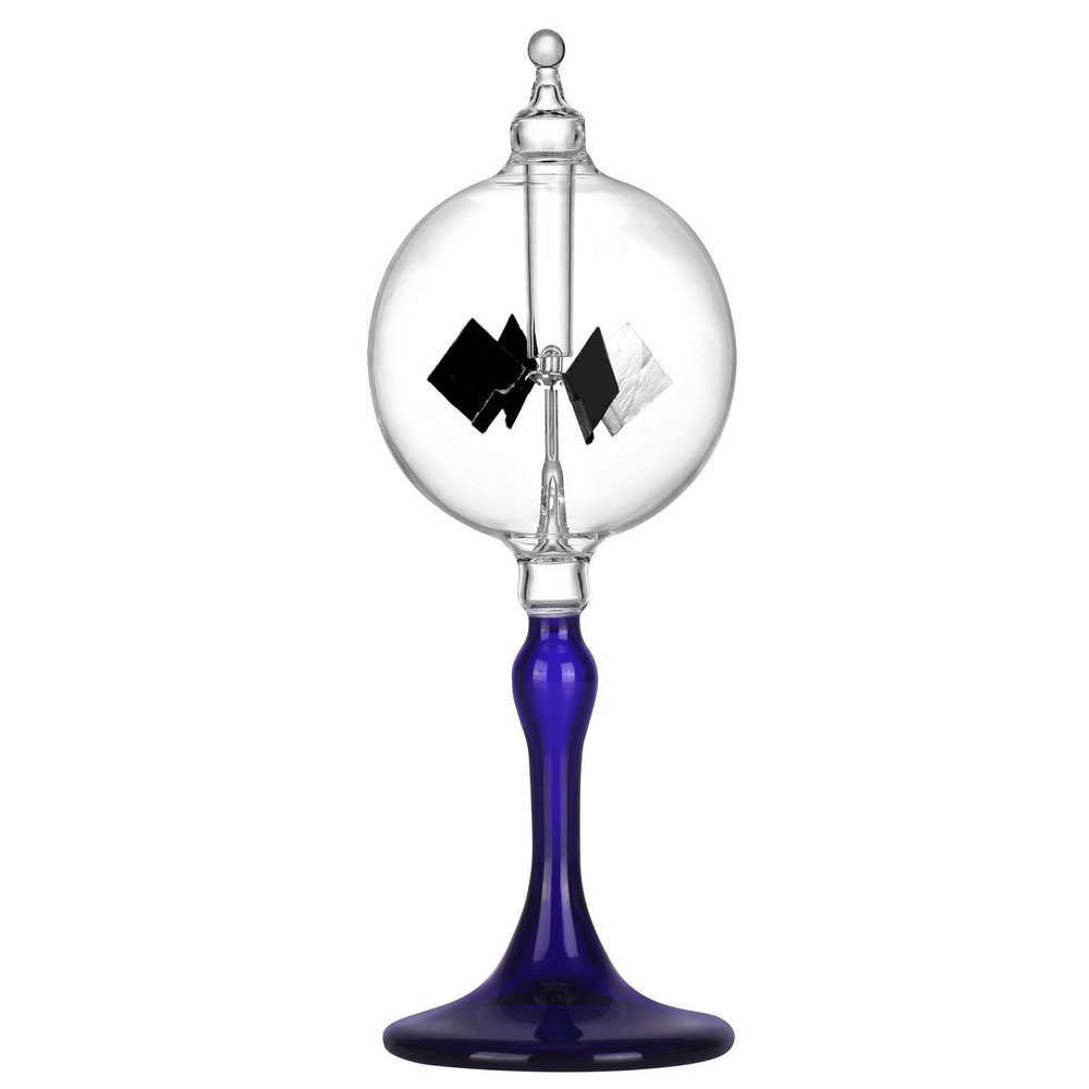DORAMI Medium Blue Solar Power Radiometer Crookes Spinning Vanes Glass Windmill Gift Home Desk Decoration M