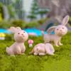 MAOMIA 7 Pcs Rabbit Figures for Kids, Animal Toys Set Cake Toppers, Rabbit Fairy Garden Miniature Figurines Collection Playset for Christmas Birthday Gift Desk Decoration view 3