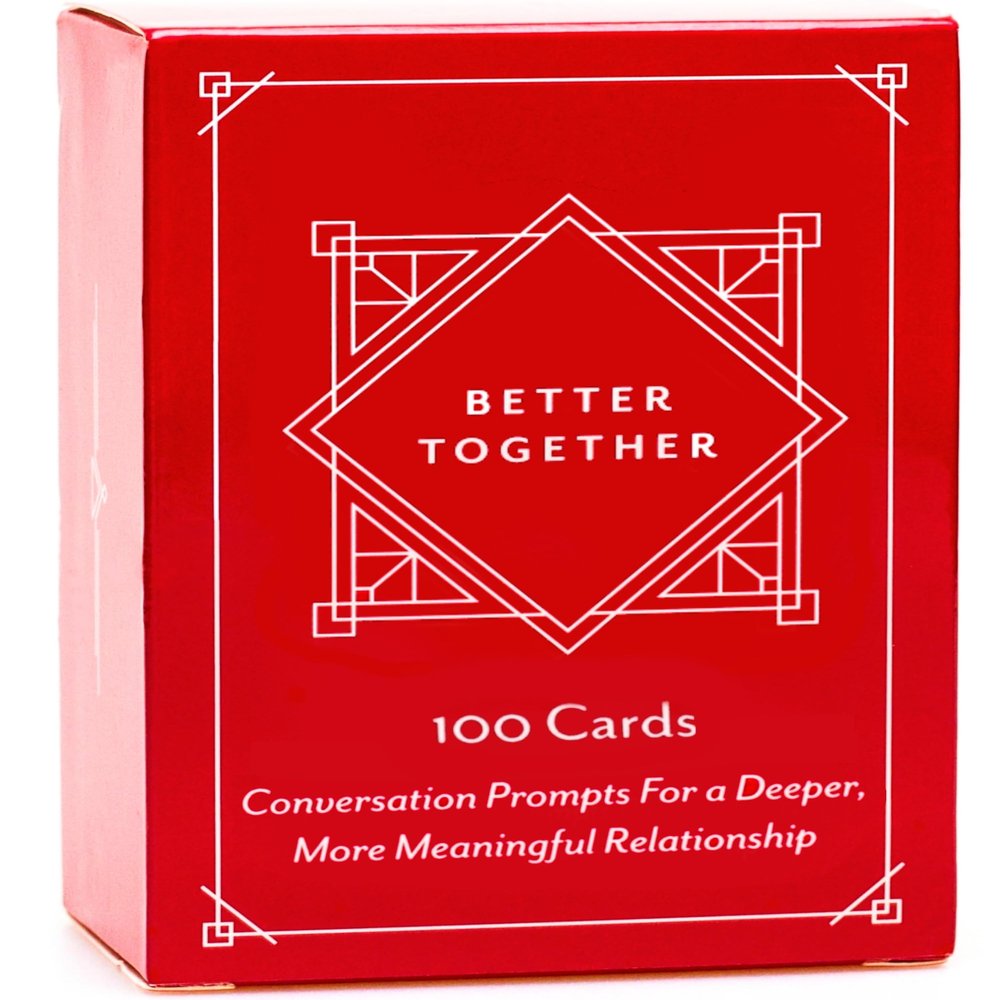 BETTER TOGETHER Couples Conversation Cards Game 100 Romantic & Deep Questions for Christmas Stocking Stuffer Gifts Relationship Building Card for Him & Her Date Night Gifts, Valentines Holiday