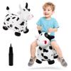 EVERICH TOY Bouncy Horse Cow Toys, Inflatable Bouncing Animal Hopping Toys, Outdoor Indoor Ride on Bouncer, Boys Girls Birthday Gift for 18 Month 2 3 4 5 6 Year Old Kid- Plush Cow Toy view 1