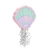 BLUE PANDA Mermaid Pull String Seashell Pinata - Small 13 x 3 x 14 In, Aqua & Pink Seashell - Easy-Fill Pull String for Beach & Ocean Theme, Mermaid Birthday Decorations & Under the Sea Party Decor view 1