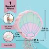 BLUE PANDA Mermaid Pull String Seashell Pinata - Small 13 x 3 x 14 In, Aqua & Pink Seashell - Easy-Fill Pull String for Beach & Ocean Theme, Mermaid Birthday Decorations & Under the Sea Party Decor view 3