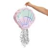 BLUE PANDA Mermaid Pull String Seashell Pinata - Small 13 x 3 x 14 In, Aqua & Pink Seashell - Easy-Fill Pull String for Beach & Ocean Theme, Mermaid Birthday Decorations & Under the Sea Party Decor view 4