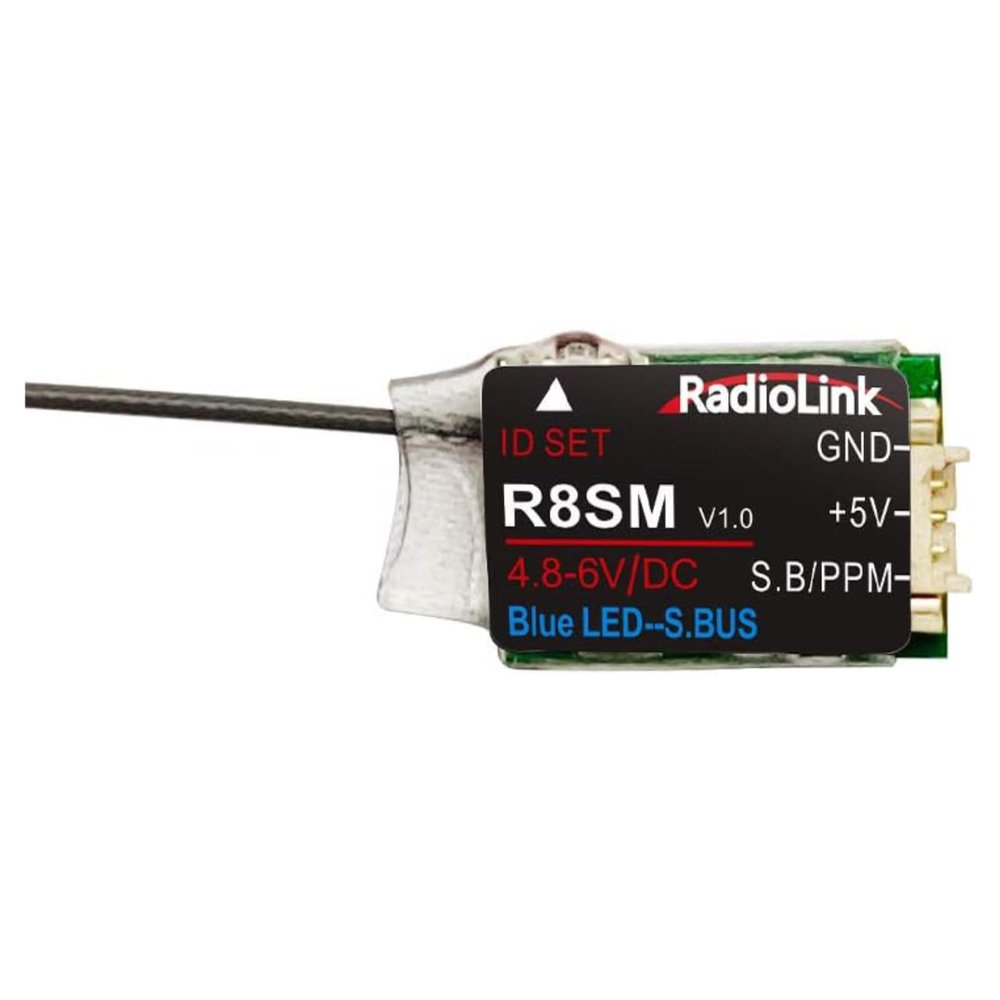 Radiolink R8SM 2.4G 8 Channels Mini Receiver SBUS/PPM Long Range Control for FPV Micro Drone, Quadcopter, Compatible with RC Transmitter T8FB/T8S