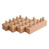 Adena Montessori Wooden Small Cylinders Block,Knobbed Cylinder Socket,Montessori Materials Wooden Cylinders Ladder Blocks,Sensorial Educational Tools Preschool Early Learning Toys for Kids (Set of 4) view 2