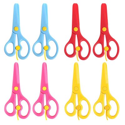 8 Pack Preschool Training Scissors - Plastic Toddler Safety Scissors for Kids, Left Handed & Right Handed Training
