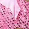 Mufeng Kids Girls Stage Performance Waistcoat Dance Hip Hop Jazz Costumes Boys Sequin Vest 3 Press Buttons Jacket Pink 8-9 view 4