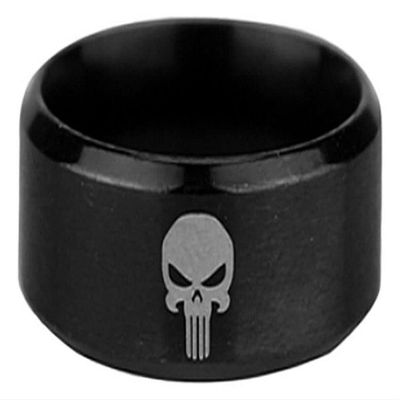 EC Trading Frank Castle Skull Logo Black Metal Ring (8)