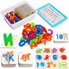 73pcs Numbers and Alphabets Flash Cards Set, ABC Wooden Letters and Jigsaw Numbers Animal Flashcards, Preschool Learning Educational Montessori Toys Gift for Toddlers Age 3+ Preschool. view 1