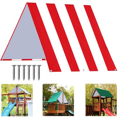 ABCCANOPY 43"X90" Swing Set Replacement Tarp for Playgrounds, Shade Screens (Red/White)
