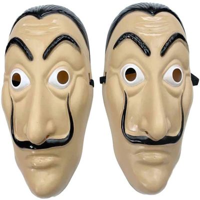 AMARONE Money robbery mask salvador Dali MaskCosplay halloween mask Realistic Movie Prop Face Mask 2pack