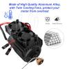HobbyPark Aluminum 540 Motor Heat Sink w/Cooling Twin Fans fit 550 3650 Size Brushless Engine Motor for 1/10 RC Car Truck Buggy Crawler (Black) view 3
