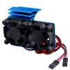 HobbyPark Aluminum 540 Motor Heat Sink w/Cooling Twin Fans fit 550 3650 Size Brushless Engine Motor for 1/10 RC Car Truck Buggy Crawler (Blue) view 3