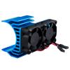 HobbyPark Aluminum 540 Motor Heat Sink w/Cooling Twin Fans fit 550 3650 Size Brushless Engine Motor for 1/10 RC Car Truck Buggy Crawler (Blue) view 4