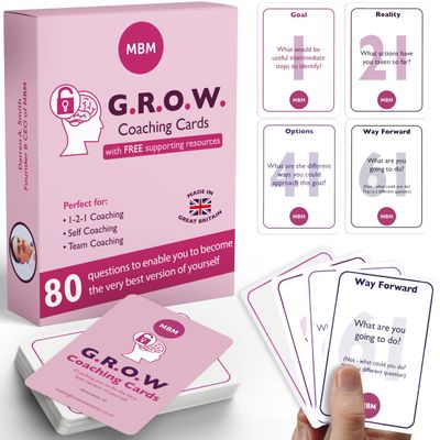 MBM 80 Grow Coaching Cards Leadership Development Training Tools & Conversation Starters for HR & Executive Development Programs | Emotional Intelligence & Goal-Setting Flash Cards