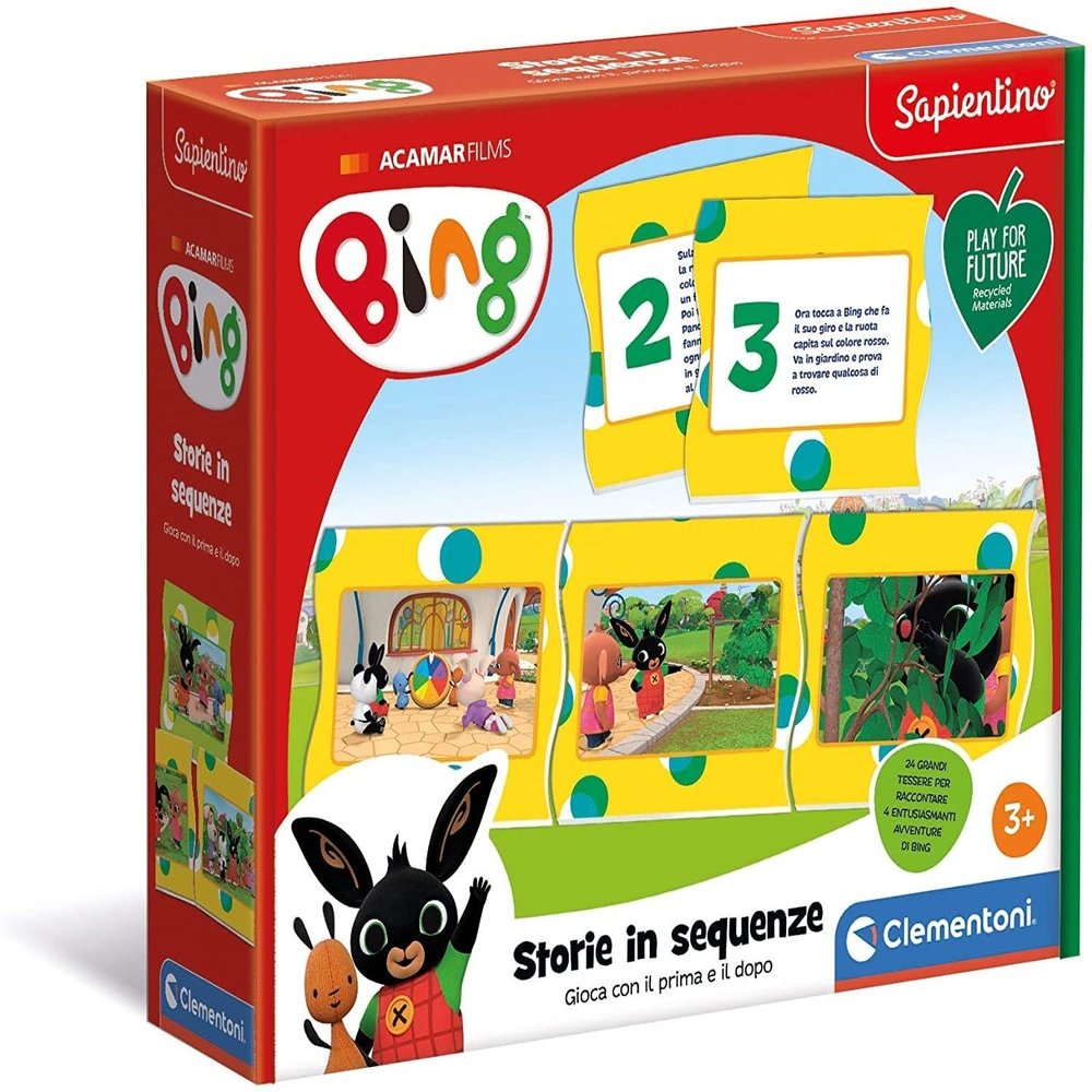 Clementoni - Bing - The Game of Sequences - Play for Future Educational Game (Italian Version), 3 Years+, Multicoloured, 16286