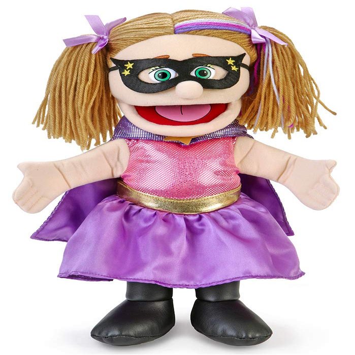 14" Superhero Girl, Peach, Hand Puppet