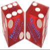 Authentic Nevada Craps Dice - Wide Selection Genuine Casino Table-Played Dice Pairs from Lake Tahoe, Reno & Other Nevada Destinations (Non-Matching, Laughlin Harrah's - Red Frosted) view 1